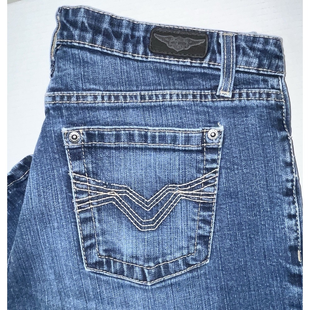 Harley Davidson Jeans Women's 14 Blue Bootcut Fit‎ Motorcycle Biker Vintage Y2K - Picture 5 of 9